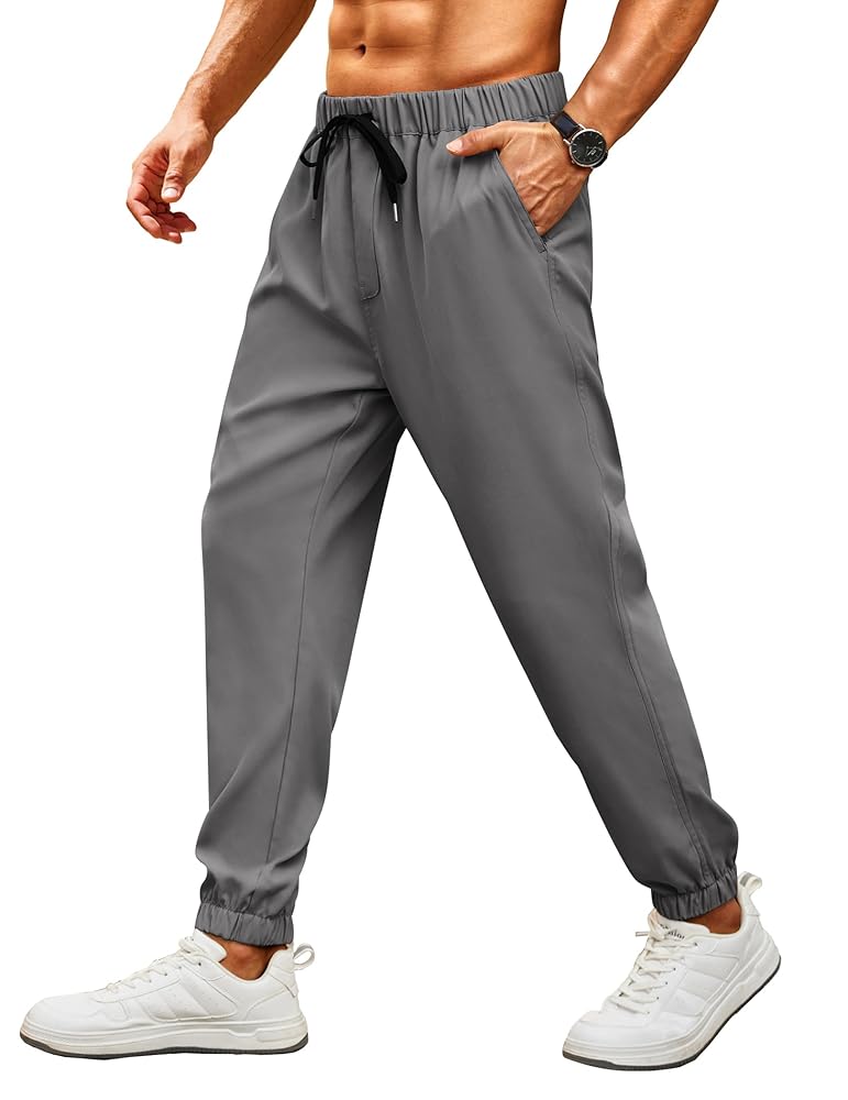 COOFANDY Mens Casual Joggers Regular Fit Chino Pants Stretch